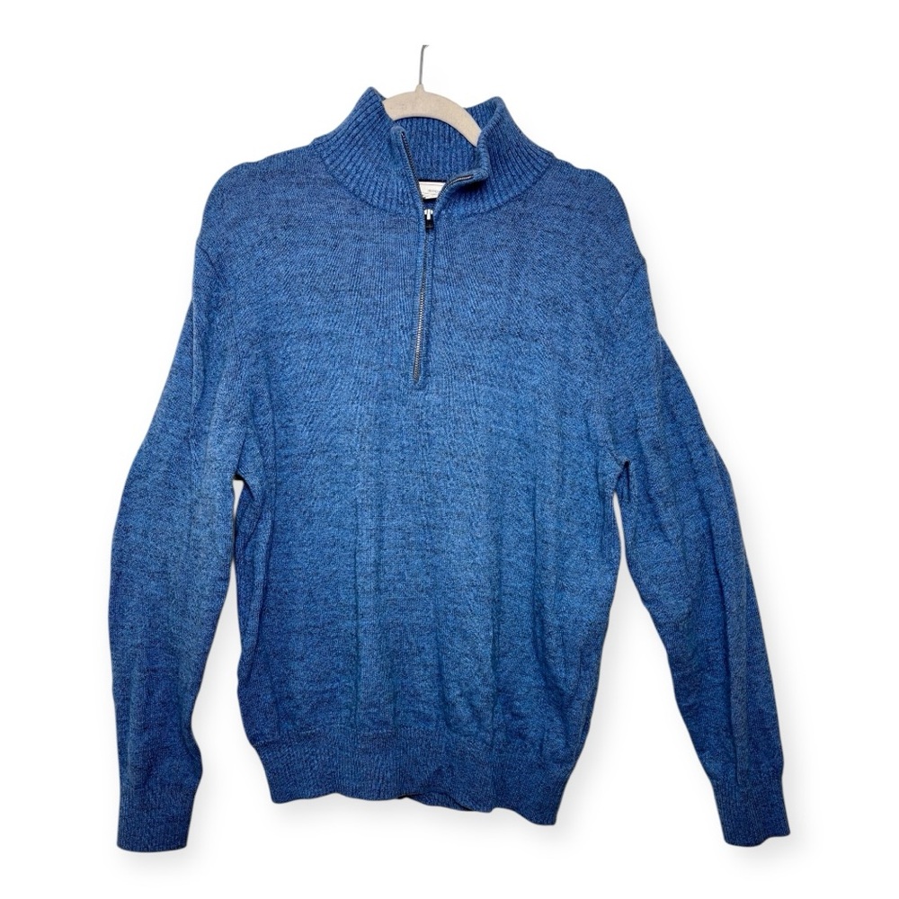 Gap Blue Heather Half Zip Sweater Men’s XL Preppy Classic Casual Knit